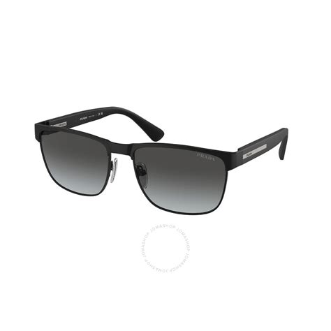 Prada Grey Gradient Rectangular Men's Sunglasses 